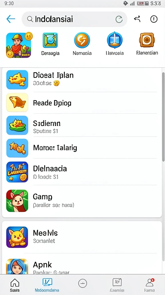 Pemandangan level menantang yang penuh warna.