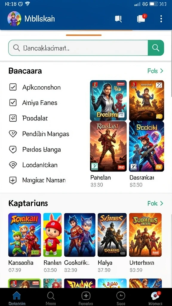 Tampilan karakter yang penuh warna dan unik.