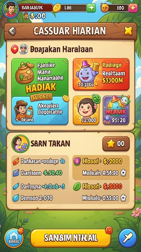 Ilustrasi dunia fantasi yang penuh warna dan detail.