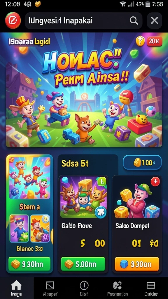 Tampilan awal permainan dengan karakter yang menarik.