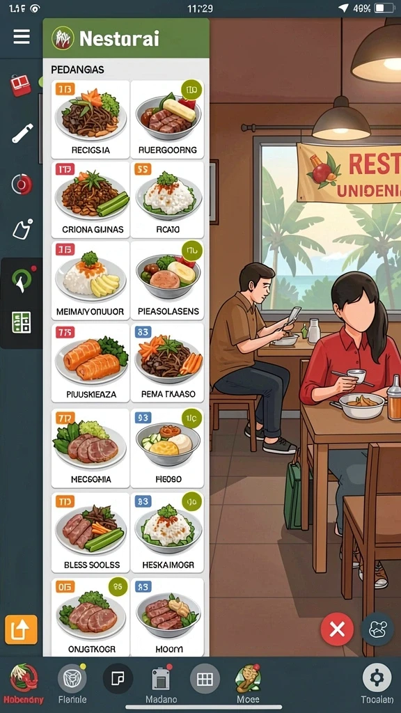 Fitur multiplayer untuk interaksi dengan pemain lain.